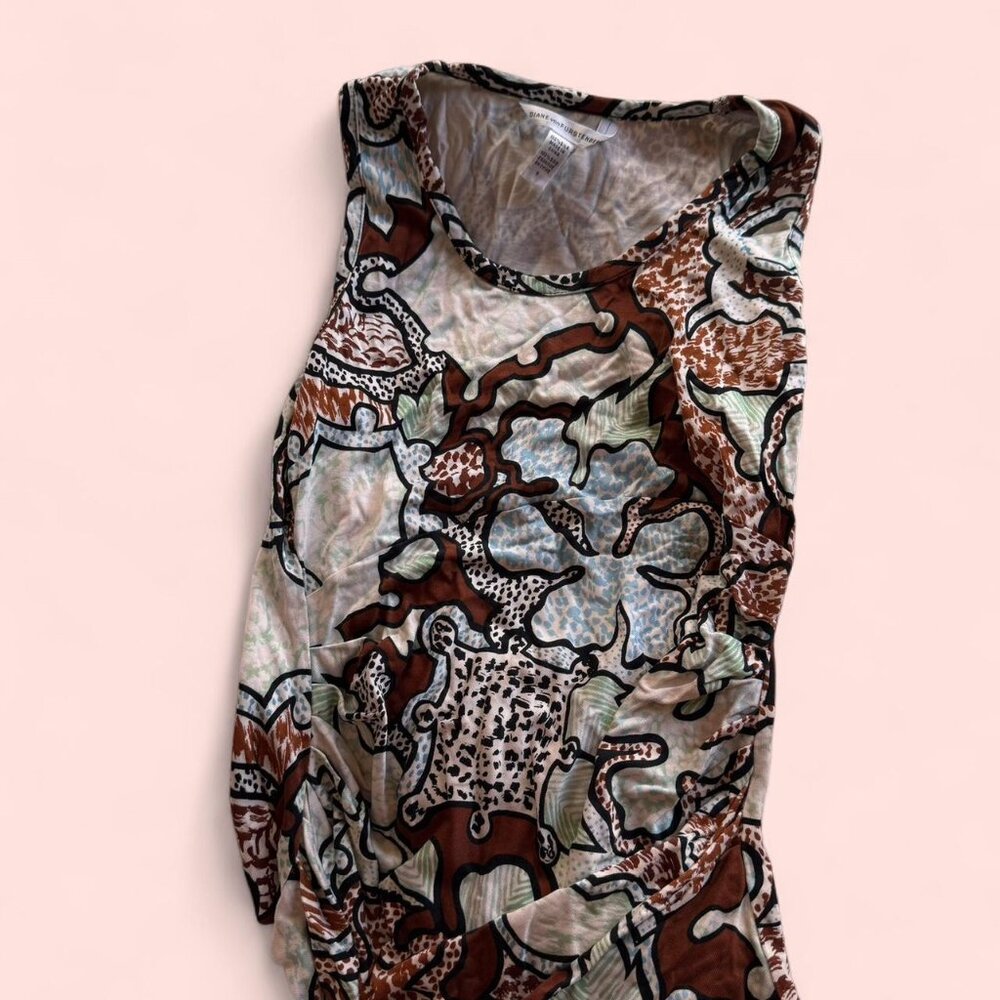 Silk tank top Diane von Furstenberg Brown and Blue Blouse
